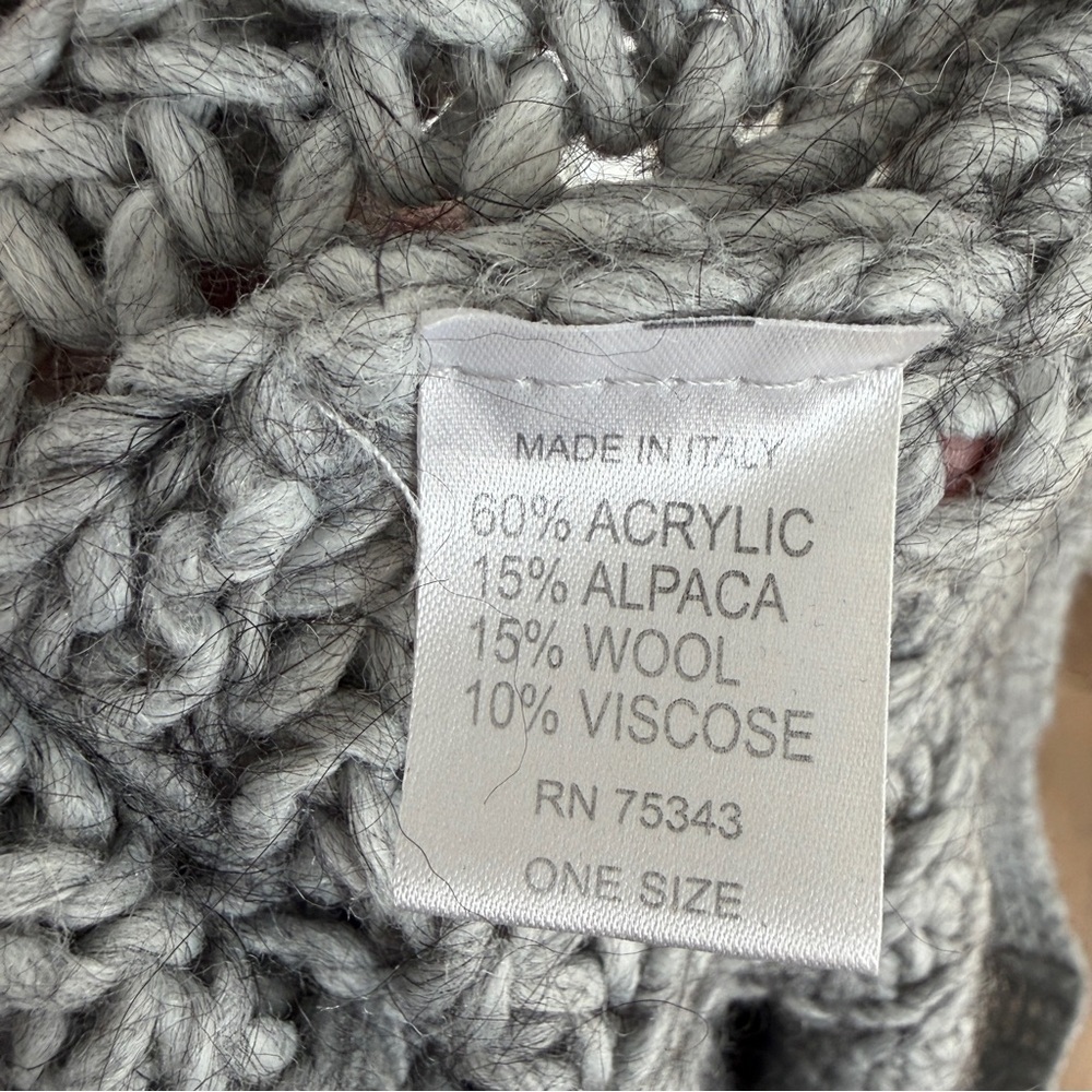 Anthropologie Elsamanda Alpaca Blend Chunky Knit Zip Cardigan Italy One Size*P31 View 4